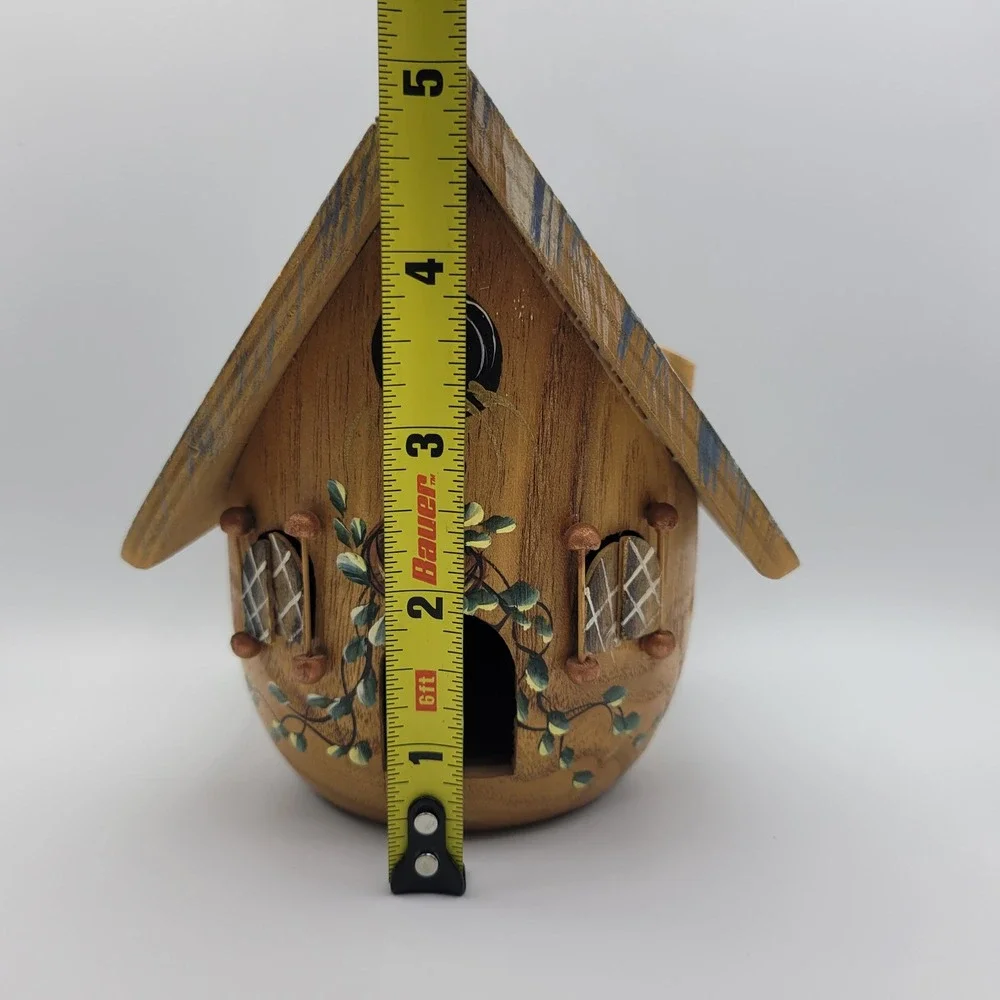 Hand Painted Wooden Birdhouse House‎ Decor Marquette Michigan Rustic Handmade
